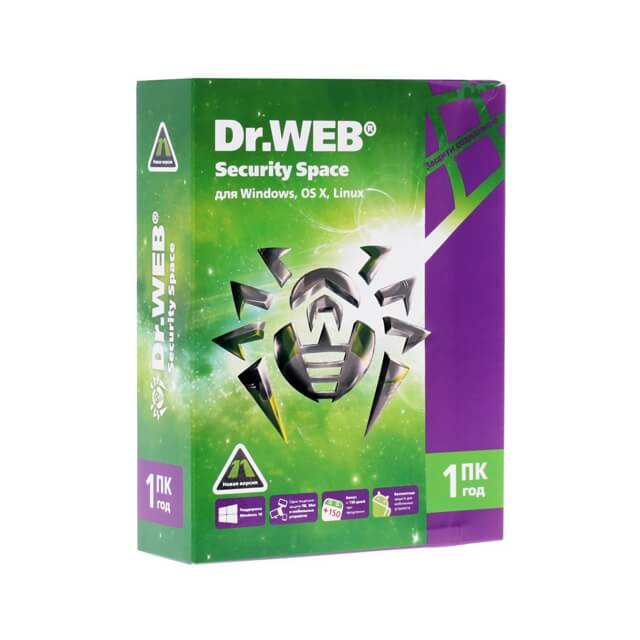 Антивирус Dr.Web Security Space на 36 мес., 2 ПК, продление лицензии